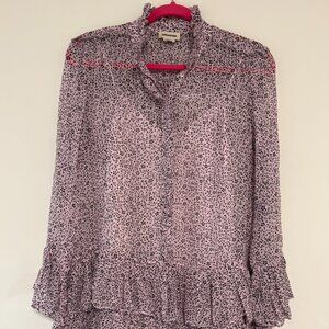 Zadig & Voltaire Ruffle Floral Chiffon Mini Dress (NWOT) — Size S